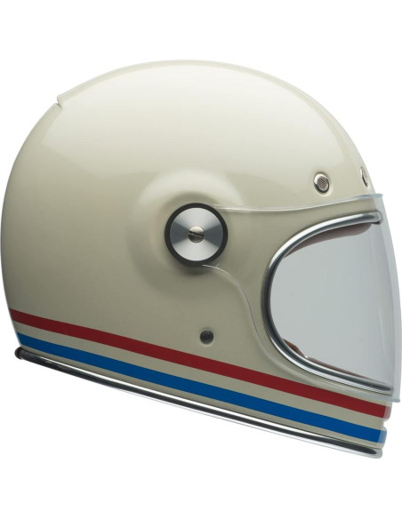 Casco BELL Bullitt Grande Rayas Brillo Perla Blanca/Rojo/Azul