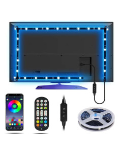 Tira LED RGB 5m JHXGD para TV 140-178 cm, control APP Bluetooth