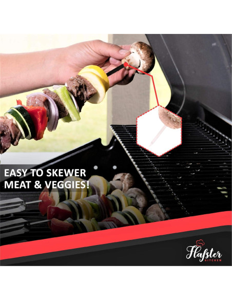 Pinchos de BBQ Flafster Kitchen Acero Inoxidable 40 cm Set 8