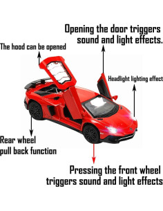 Coche Juguete Diecast Lambo Aventador LP750-4 1:32 Rojo 2