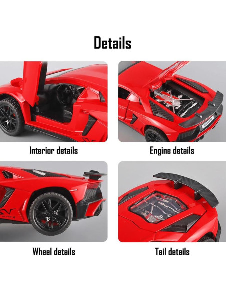 Coche Juguete Diecast Lambo Aventador LP750-4 1:32 Rojo