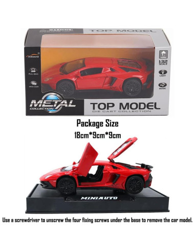 Coche Juguete Diecast Lambo Aventador LP750-4 1:32 Rojo