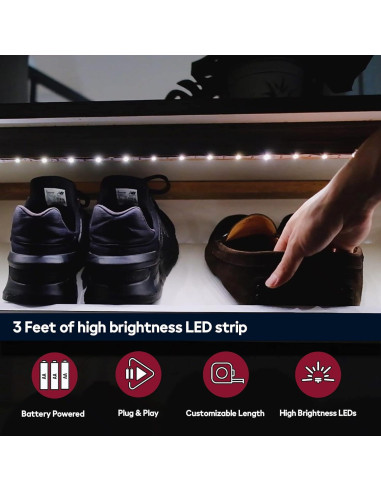 Luces de tira LED BestLuz 1.01m 3 paquetes blanco neutro 4000K