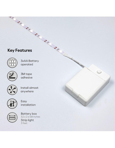 Luces de tira LED BestLuz 1.01m 3 paquetes blanco neutro 4000K