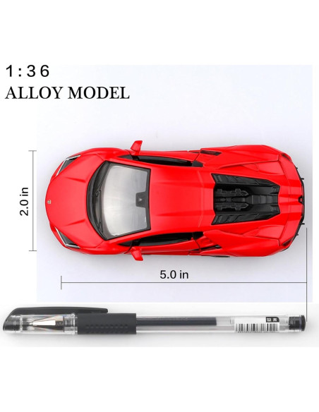 Coche de Juguete Lamborghini Revuelto Escala 1/36 Rojo