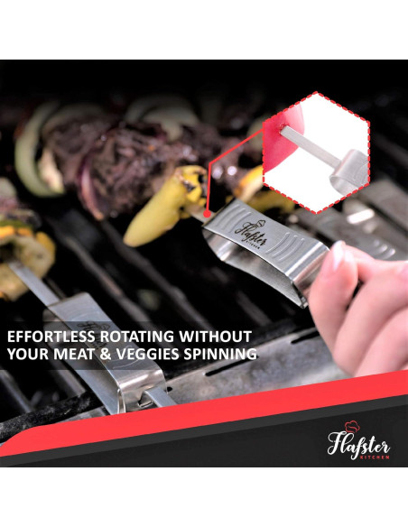 Pinchos de BBQ Flafster Kitchen Acero Inoxidable 40 cm Set 8