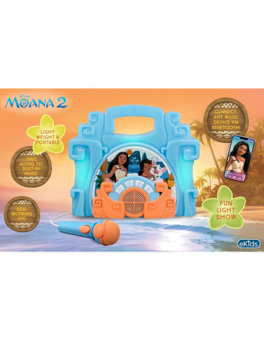 eKids Boombox Karaoke Disney Moana con Micrófono 22.86 cm
