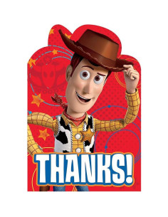 Postales de Agradecimiento Disney Toy Story Amscan 14.9x10.8cm 2