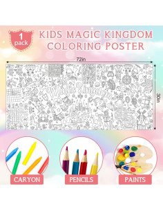 Póster para Colorear Gigante Zachely 76x183 cm Reino Mágico 2