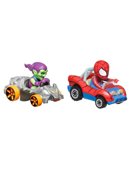 Hot Wheels RacerVerse Set 2 Vehículos Metal Spider-Man Duende Verde