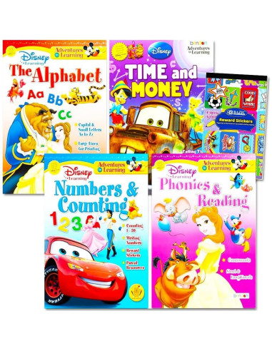 Cuadernos de Trabajo Disney para Jardín - 4 Libros de Aprendizaje