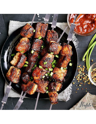 Pinchos de BBQ Flafster Kitchen Acero Inoxidable 40 cm Set 8