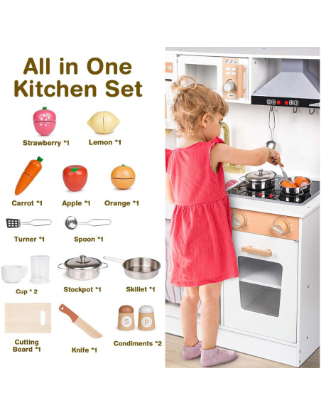 Juego de Cocina de Madera Vanplay para Niños 3-9 Años