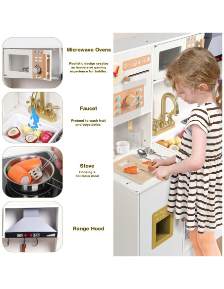 Juego de Cocina de Madera Vanplay para Niños 3-9 Años