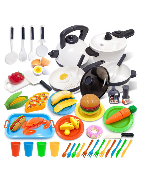 Juego de Cocina para Niños GJOF2YK 72 Piezas Utensilios