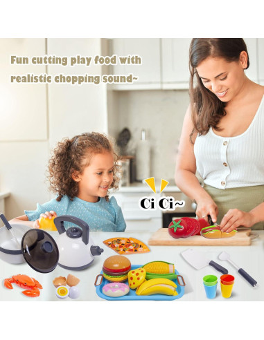 Juego de Cocina para Niños GJOF2YK 72 Piezas Utensilios