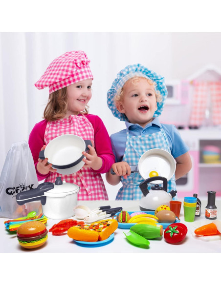Juego de Cocina para Niños GJOF2YK 72 Piezas Utensilios