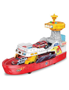 Barco de Bomberos Iluminado ArtCreativity con 3 Coches