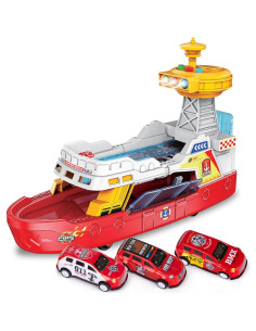 Barco de Bomberos Iluminado ArtCreativity con 3 Coches 2