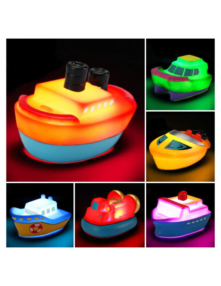 Set de 6 Barcos Flotantes de Goma Yeonha Toys con Luz