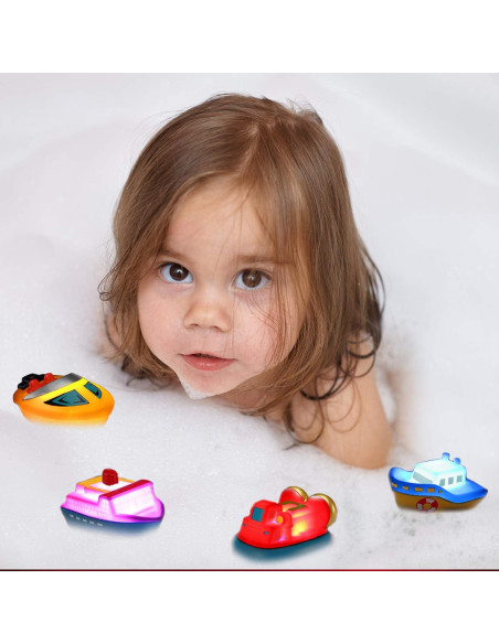 Set de 6 Barcos Flotantes de Goma Yeonha Toys con Luz