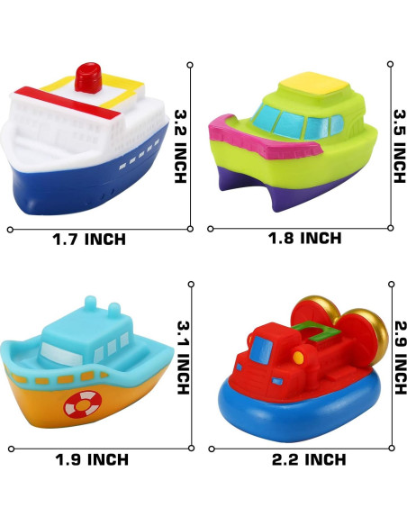 Set de 6 Barcos Flotantes de Goma Yeonha Toys con Luz