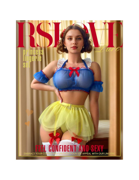Conjunto de Lencería Sexy RSLOVE para Mujeres - Princesa Azul