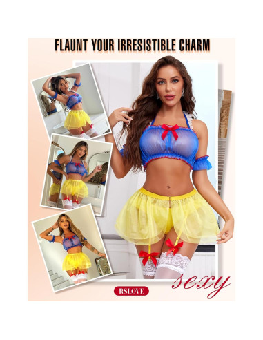 Conjunto de Lencería Sexy RSLOVE para Mujeres - Princesa Azul