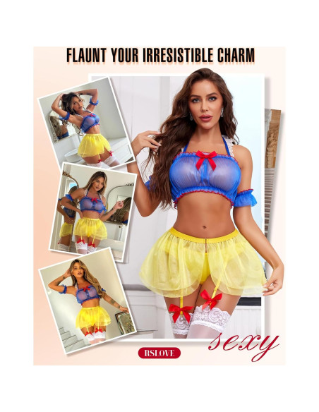 Conjunto de Lencería Sexy RSLOVE para Mujeres - Princesa Azul