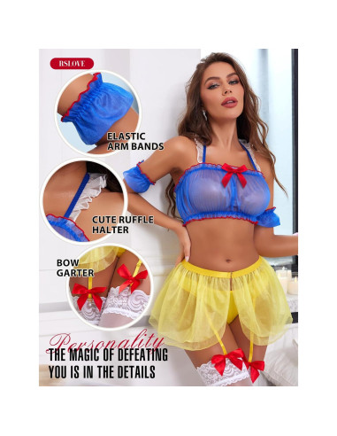 Conjunto de Lencería Sexy RSLOVE para Mujeres - Princesa Azul