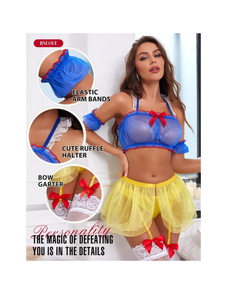 Conjunto de Lencería Sexy RSLOVE para Mujeres - Princesa Azul