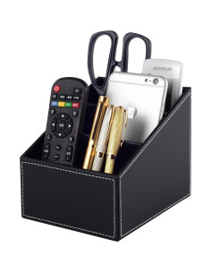 Organizador de Escritorio RHCSZ de Cuero PU Negro con 3 Divisiones 2