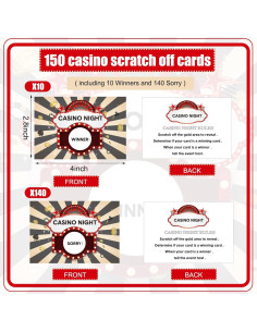 Tarjetas de Rascar Colarr 150 Piezas Fiesta Casino 2