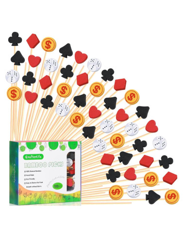 Palillos de cóctel Casino 100 unidades Dados de Póker