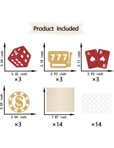 12 Palos de Centro de Mesa LANKBACK Rojo y Dorado Fiesta 2