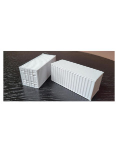 Contenedor de envío Znet3D escala HO 20' blanco - Juego de 2