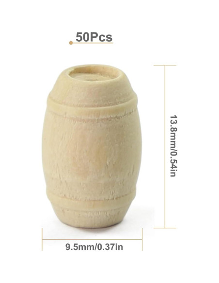 Barriles de Madera 50pcs EVEMODEL 13.8mm Escala HO OO