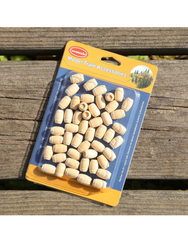 Barriles de Madera 50pcs EVEMODEL 13.8mm Escala HO OO