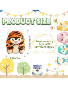 24 Juguetes Aplastables Kawaii Rrshnsgv para Fiesta 2