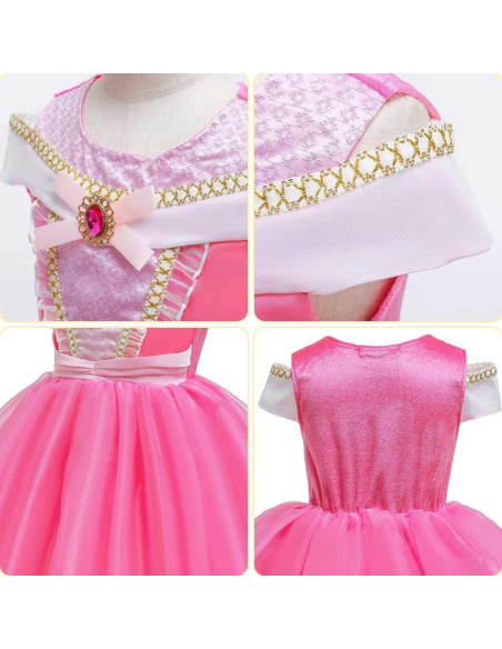 Disfraz de Princesa Rosa Luzlen para Niñas 2-8 Años