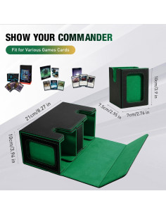 Caja de Deck TiMOVO para Commander 200+ Cartas Verde/Negro 2