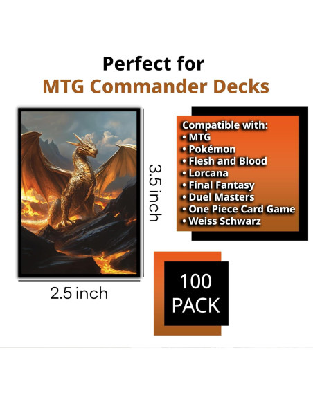 Mangas para Cartas Digital Sorcery Dragón de Bronce 102 Unidades