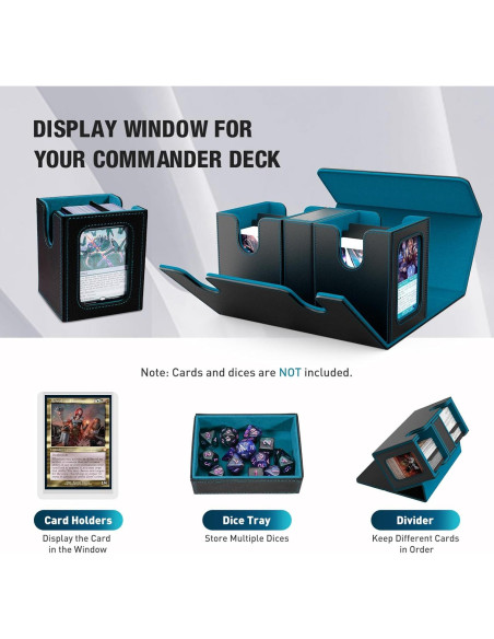 Caja de Deck TiMOVO para Commander 200+ Cartas Negro Cian