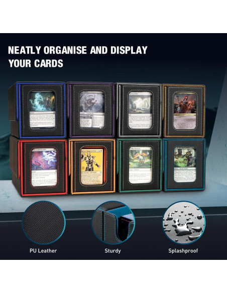 Caja de Deck TiMOVO para Commander 200+ Cartas Negro Cian