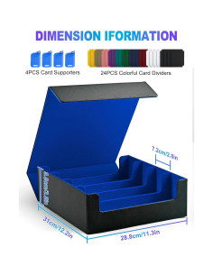 Caja de Almacenamiento de Cartas UAONO 2400+ Divisores Coloridos 2