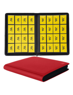 Carpeta de Tarjetas MORABTO 16 Bolsillos Rojo 1024 Tarjetas