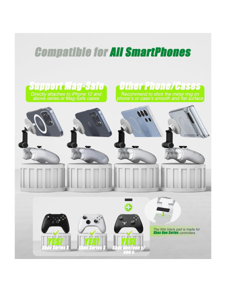 Clip de Montaje Magnético para Controlador Xbox - Plata