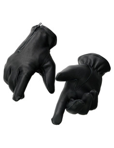 Guantes de motocicleta Milwaukee Leather SH866 de cuero negro