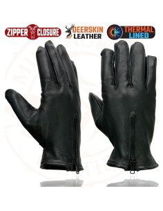 Guantes de motocicleta Milwaukee Leather SH866 de cuero negro 2
