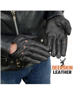Guantes de motocicleta Milwaukee Leather SH869 piel ciervo negro 2